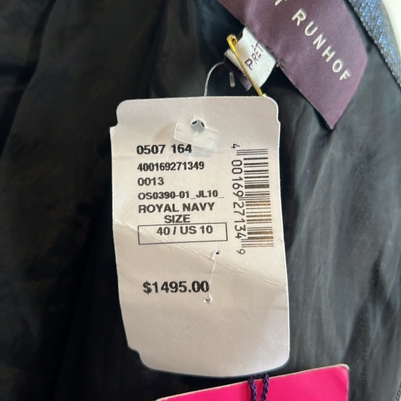 Talbot Runhof Dress size 10 metallic mirrorball draped dress navy $1495 MSRP - Picture 9 of 12